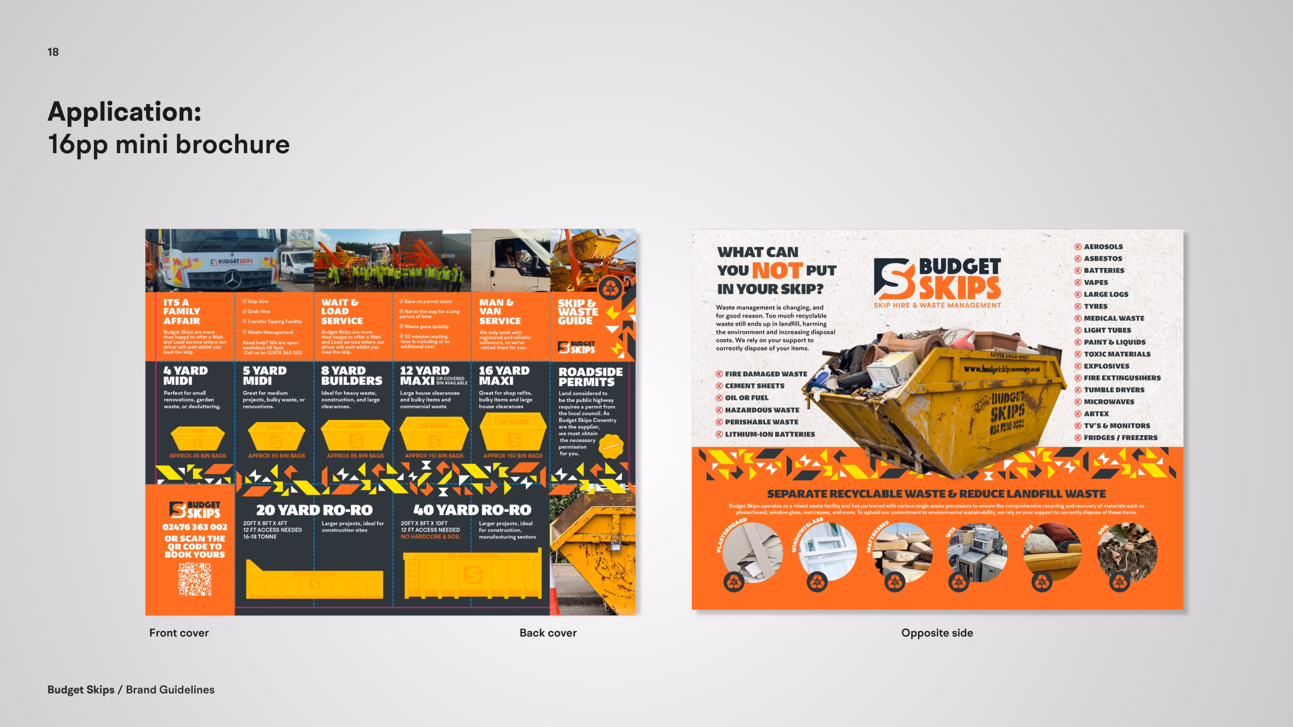 Budget Skips Brand Guidelines - Mini Brochure Example